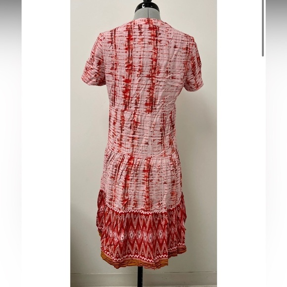 Beach Lunch Lounge Sz XS Dye Boho Western Tiered CottageCore Dress - Picture 4 of 10